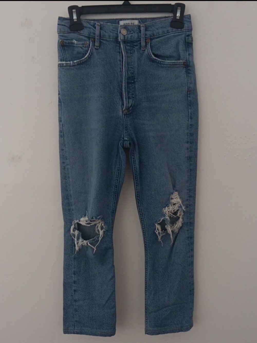 Agolde Riley Button Fly High Rise Cropped Jeans #3928 - Picture 7 of 7